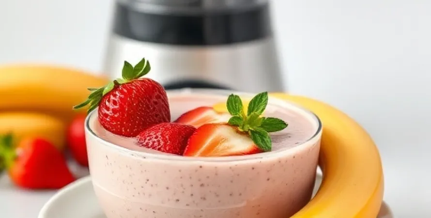 Smoothie aux bananes et fraises