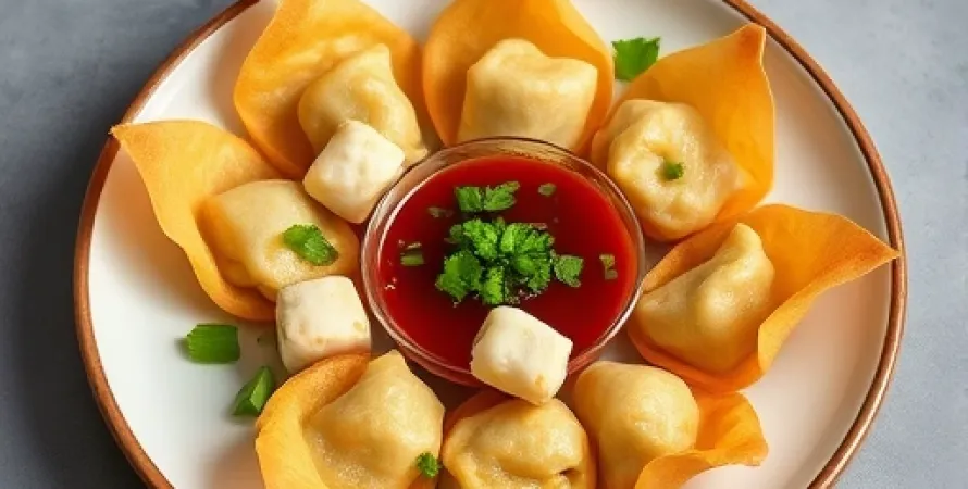 Wontons de tofu épicé