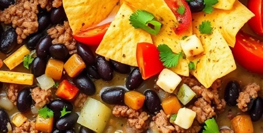 Chili aux haricots noirs et fromage