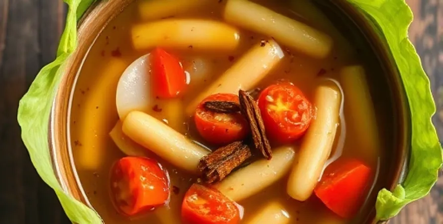 Potage de chou vert aux haricots de lima