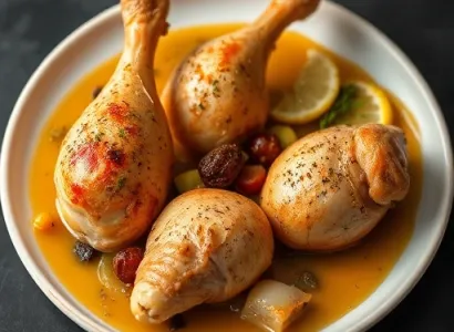 Cuisses de poulet au citron et au vin