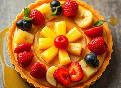 Tarte aux cerises et ananas