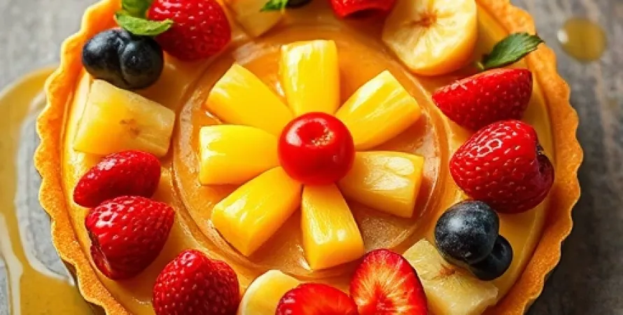 Tarte aux cerises et ananas