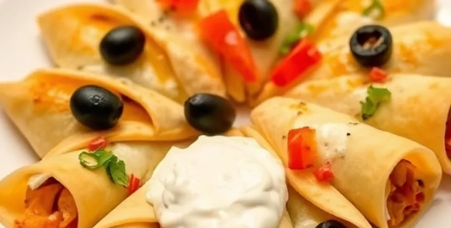 Rouleaux de tortillas aux fromages et olives