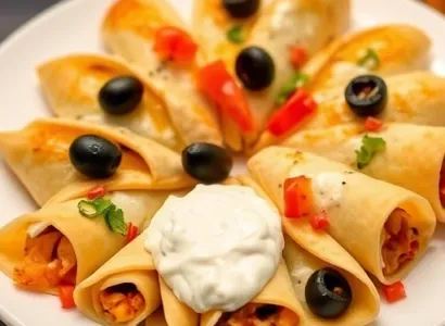Rouleaux de tortillas aux fromages et olives