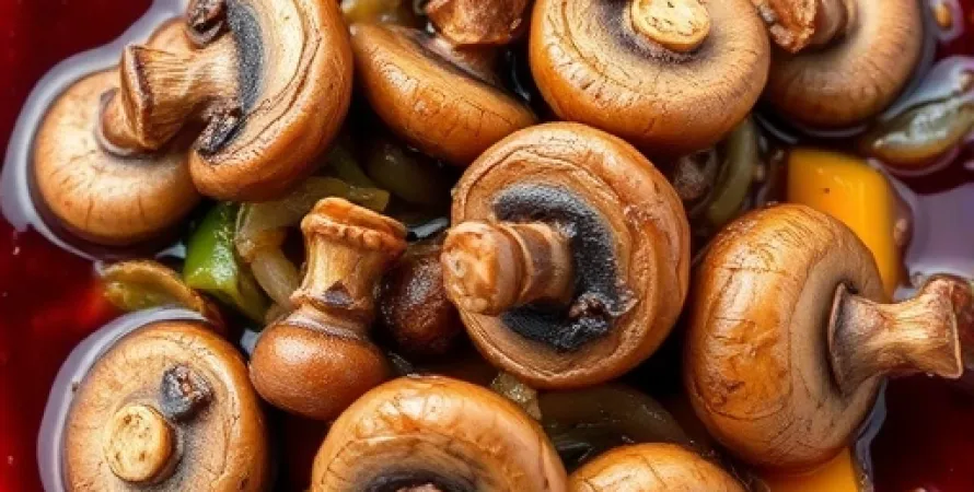 Champignons à la sauce rouge
