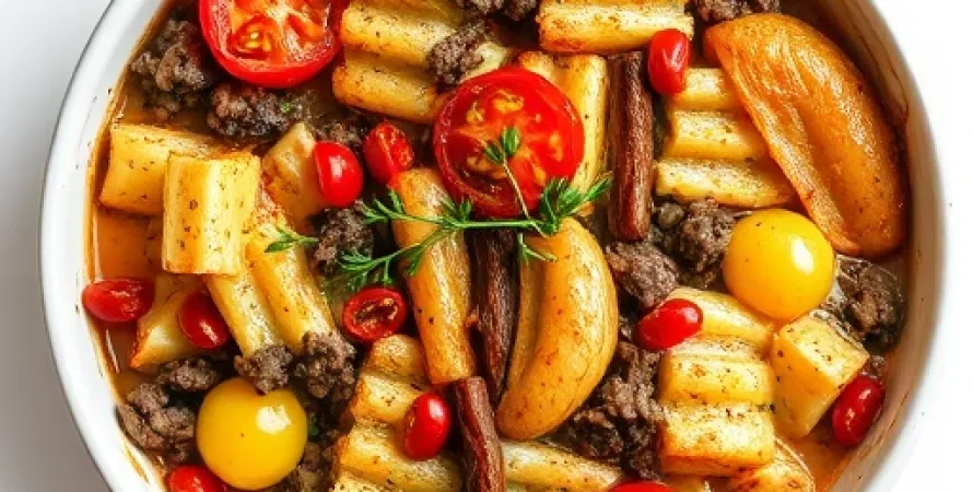 Gratin de légumes et de boeuf