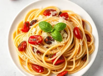Pâtes au tomate séché et ail