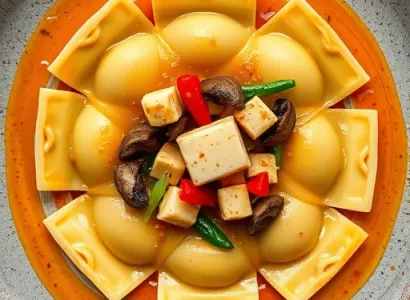 Raviolis au tofu et shiitake