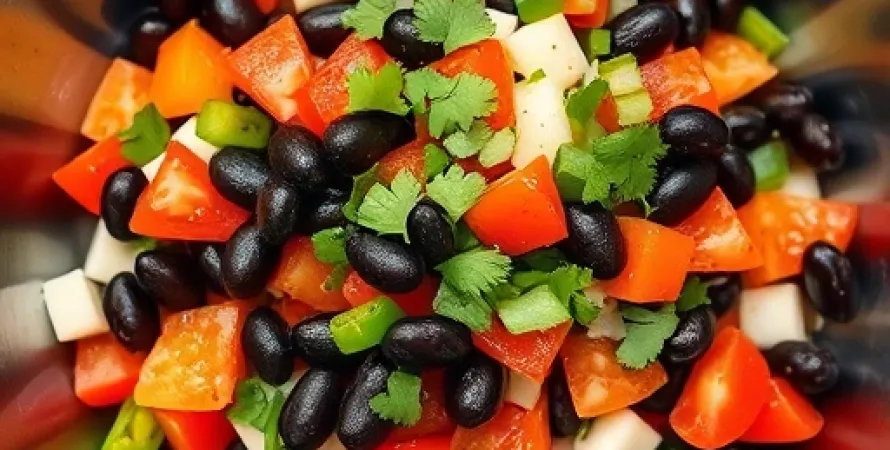 Salsa de haricots noirs et tomates