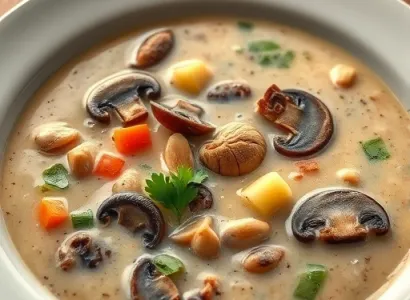 Potage de champignons et légumes