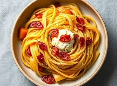 Linguine aux courges et au fromage de chèvre