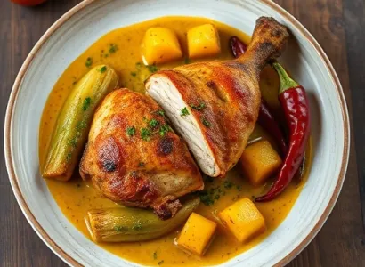 Poulet au curry et noix de coco