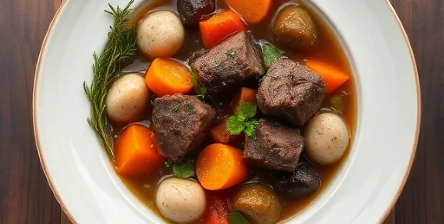 Potage de boeuf haché et légumes