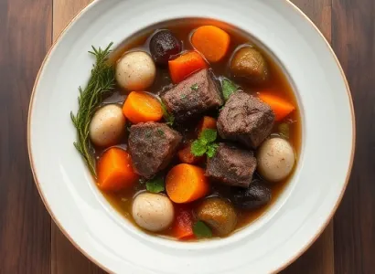 Potage de boeuf haché et légumes