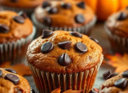 Muffins aux chocolats et potiron