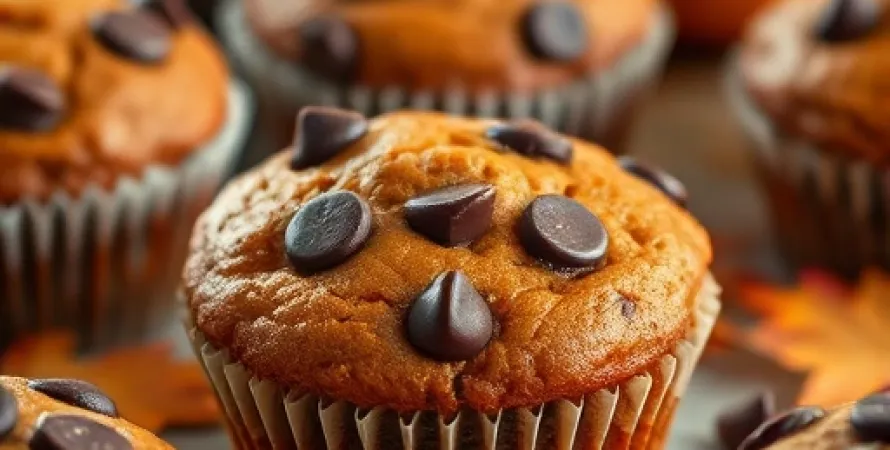 Muffins aux chocolats et potiron