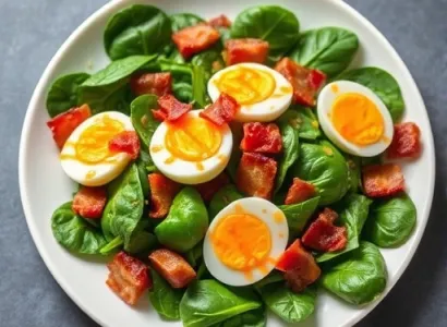 Salade d'épinards chaude au bacon