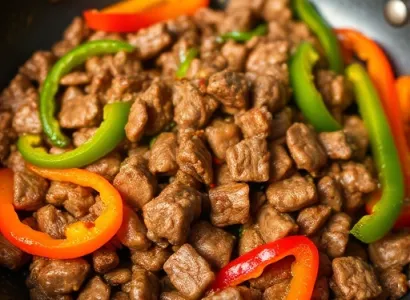 Poivrons et boeuf haché