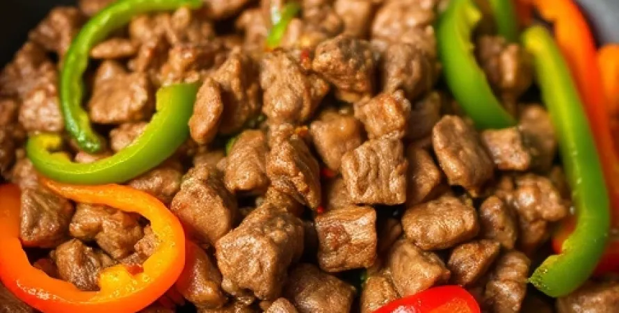 Poivrons et boeuf haché