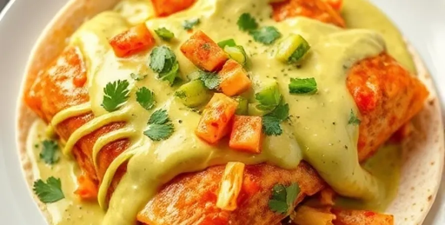 Enchiladas à la sauce crémeuse d'avocat