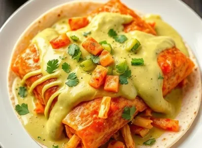 Enchiladas à la sauce crémeuse d'avocat