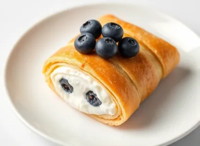 Rouleaux de fromage et bleuets