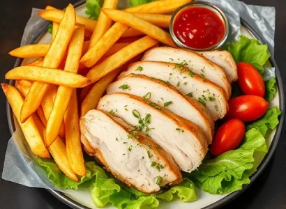Poulet Kiev et frites