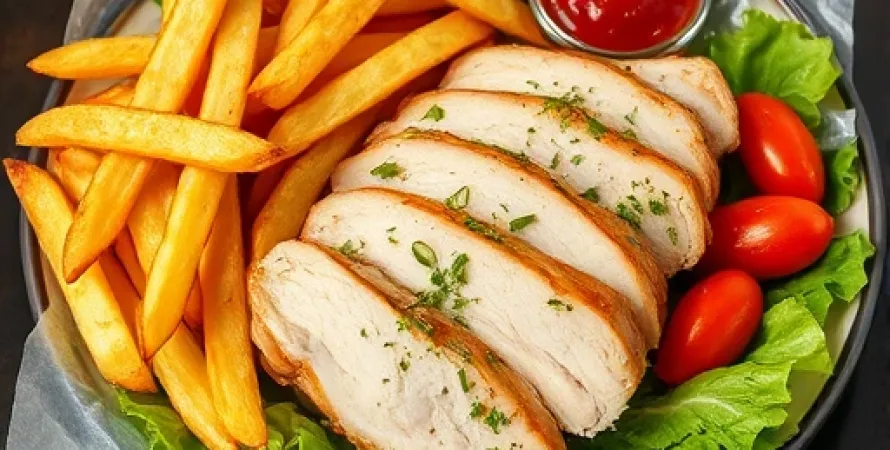 Poulet Kiev et frites