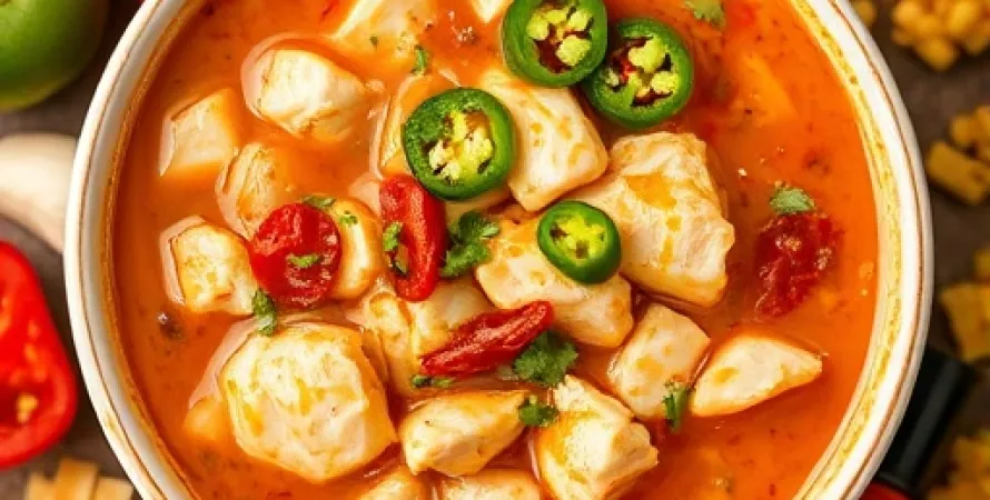 Potage de poulet épicé mexicain