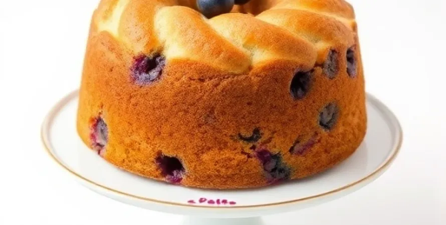 Gâteau de bleuets à la vanille