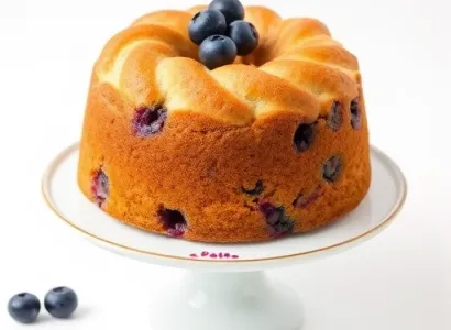 Gâteau de bleuets à la vanille