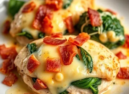 Poitrines de poulet remplies au fromage et épinards