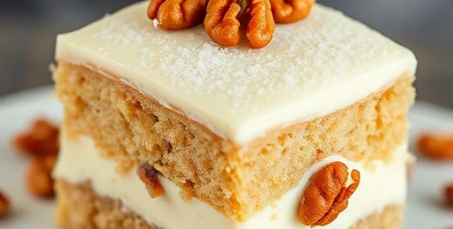 Gâteau au crème fraîche et noix