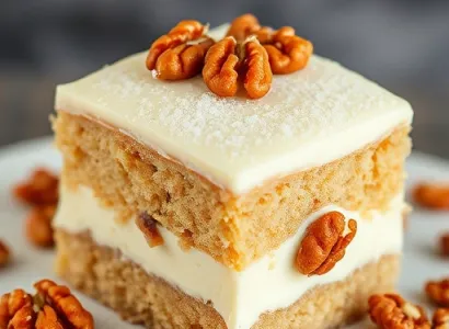 Gâteau au crème fraîche et noix