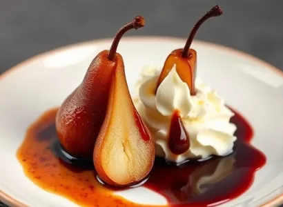 Poires chaudes épicées au cacao