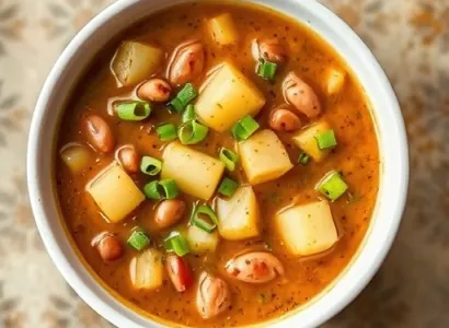 Soupe de pommes de terre et haricots