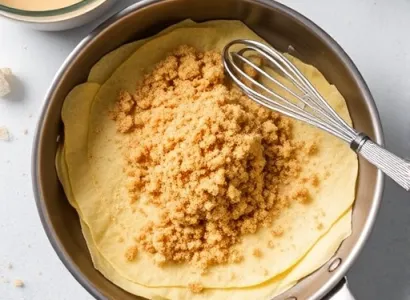Crêpes aux crumble de graham sans sucre