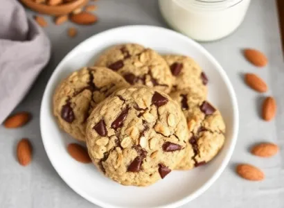 Cookies végétaliens aux flocons d'avoine et carobe