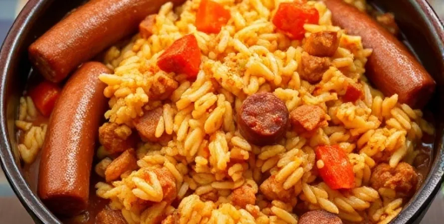 Jambalaya aux saucisses épicées
