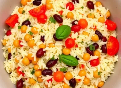 Salade de riz et haricots