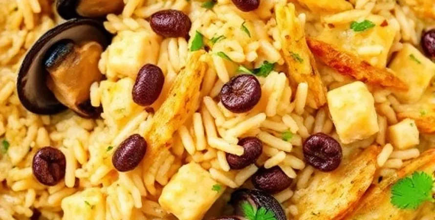 Casserole de riz sauvage et huitres
