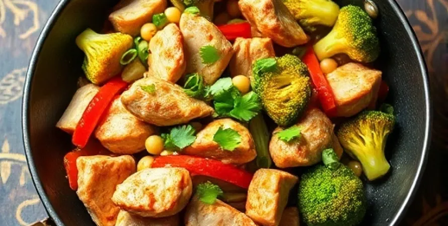 Poulet au mangue et brocolis