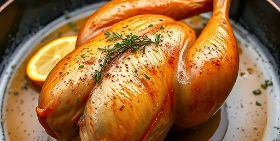 Poulet braisé au citron et aux câpres