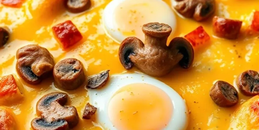 Casseroles de sausage et champignons pour petit-déjeuner