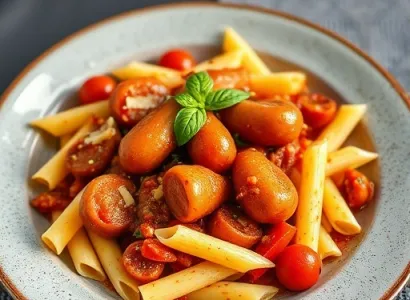Ragu italien aux saucisses et penne