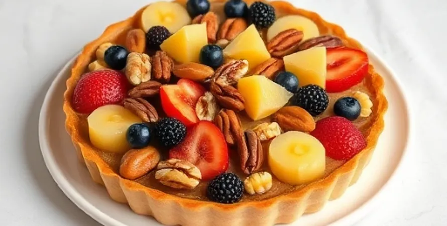 Tarte aux noix et aux fruits
