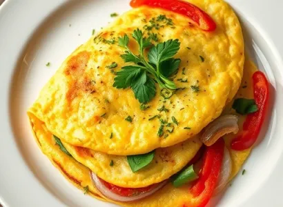 Omelette aux herbes et piments