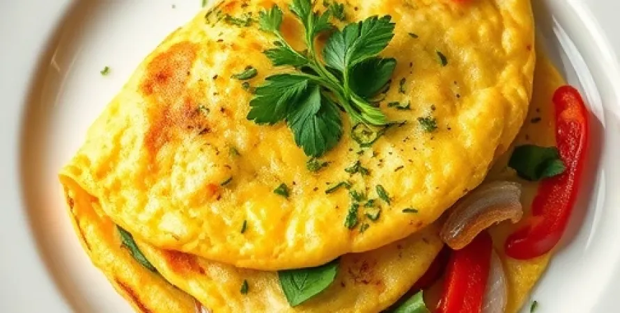 Omelette aux herbes et piments