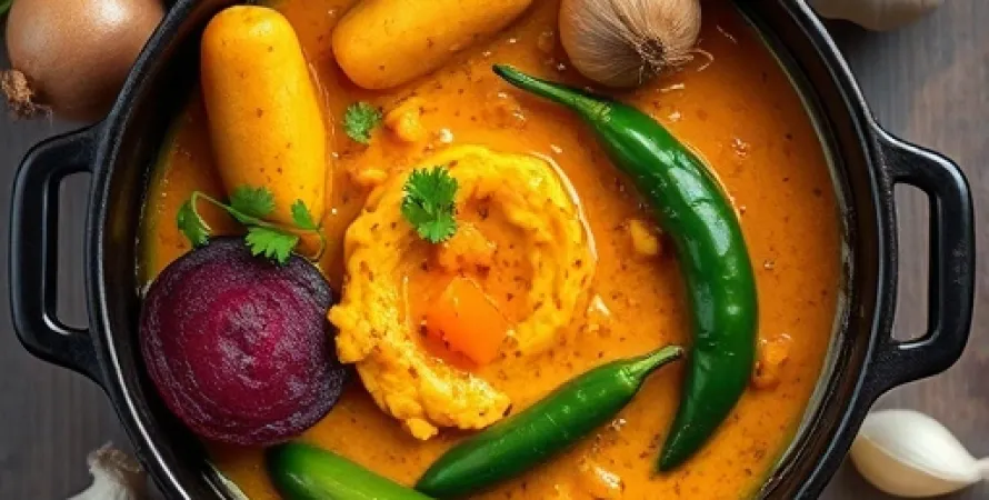 Curry d'igname et de bette